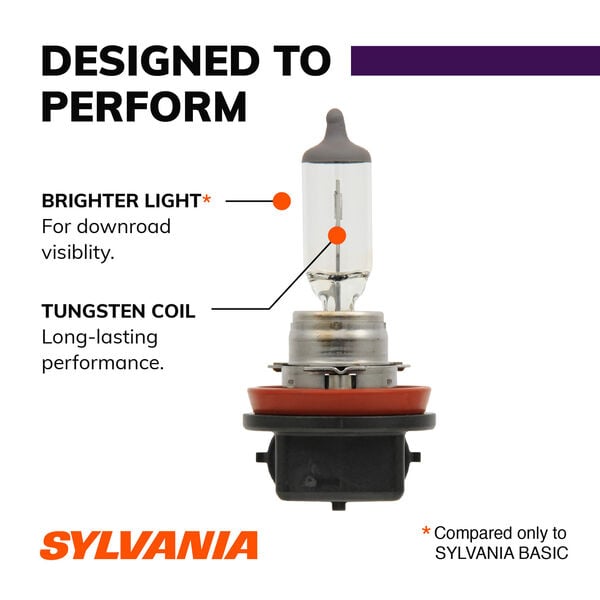 SYLVANIA H11 XtraVision Halogen Headlight Bulb, 2 Pack, , hi-res